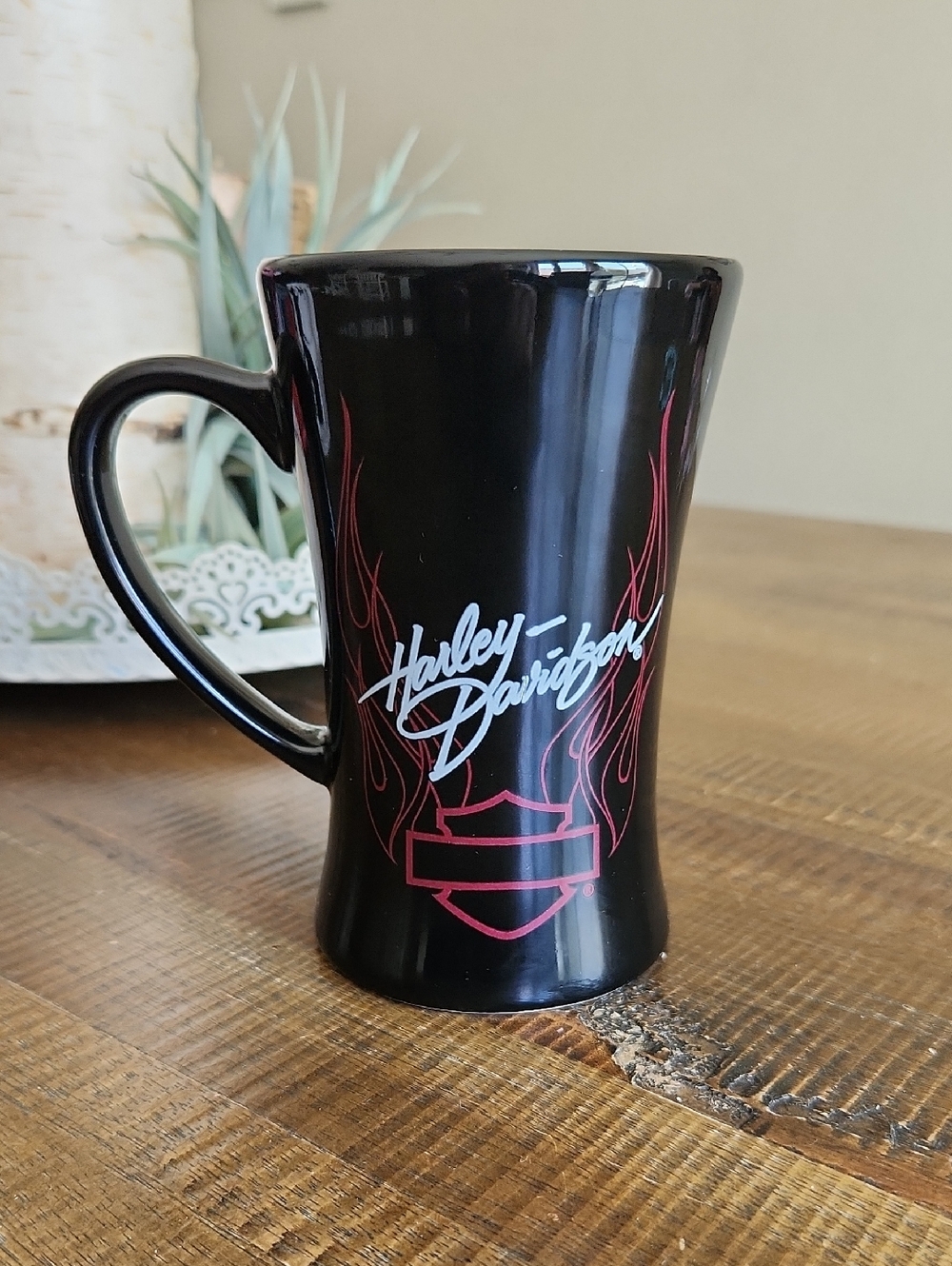 Harley-Davidson Black Mug with Red Flame Logo